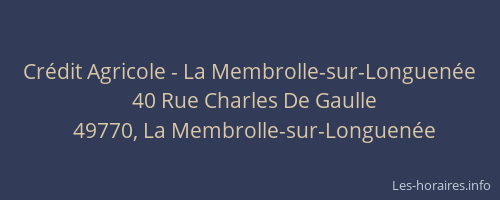 Crédit Agricole - La Membrolle-sur-Longuenée