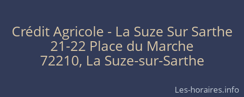 Crédit Agricole - La Suze Sur Sarthe