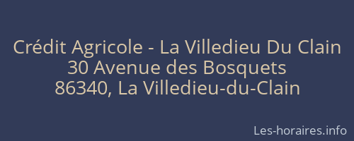 Crédit Agricole - La Villedieu Du Clain