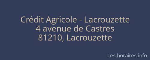 Crédit Agricole - Lacrouzette