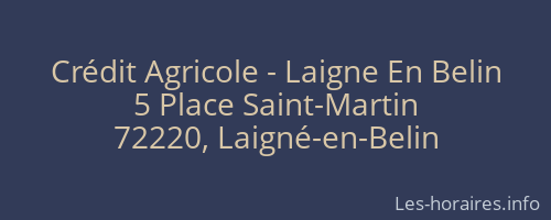 Crédit Agricole - Laigne En Belin