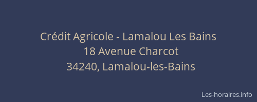 Crédit Agricole - Lamalou Les Bains