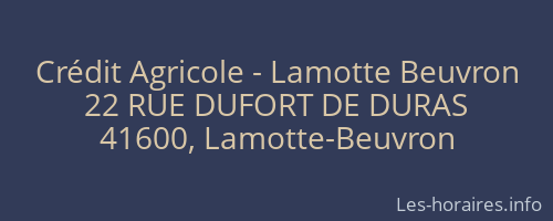 Crédit Agricole - Lamotte Beuvron