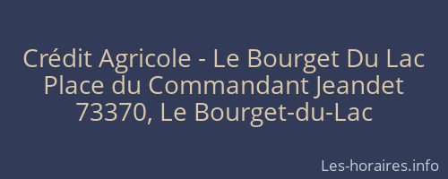 Crédit Agricole - Le Bourget Du Lac