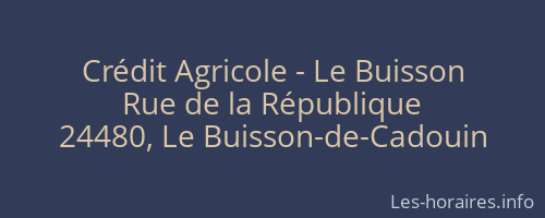 Crédit Agricole - Le Buisson