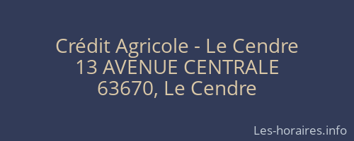 Crédit Agricole - Le Cendre
