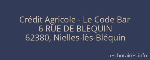 Crédit Agricole - Le Code Bar