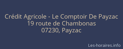 Crédit Agricole - Le Comptoir De Payzac