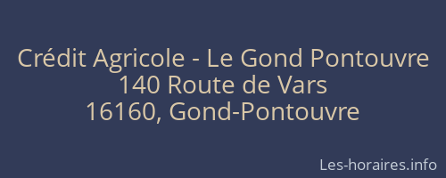 Crédit Agricole - Le Gond Pontouvre