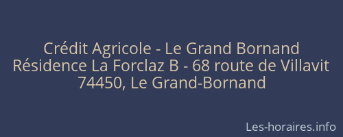 Crédit Agricole - Le Grand Bornand