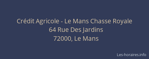 Crédit Agricole - Le Mans Chasse Royale