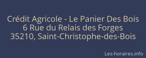 Crédit Agricole - Le Panier Des Bois