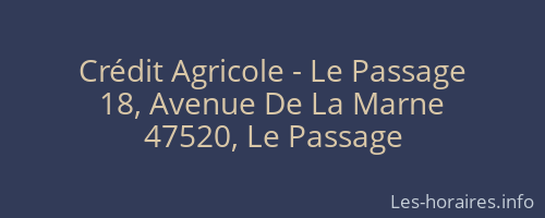 Crédit Agricole - Le Passage