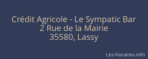 Crédit Agricole - Le Sympatic Bar