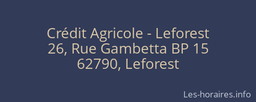 Crédit Agricole - Leforest