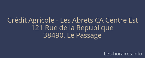 Crédit Agricole - Les Abrets CA Centre Est
