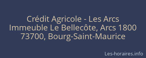 Crédit Agricole - Les Arcs