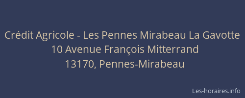 Crédit Agricole - Les Pennes Mirabeau La Gavotte
