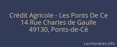 Crédit Agricole - Les Ponts De Ce