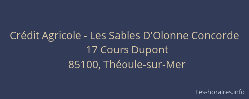Crédit Agricole - Les Sables D'Olonne Concorde