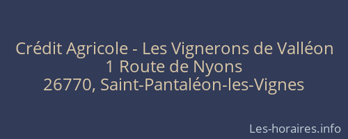 Crédit Agricole - Les Vignerons de Valléon
