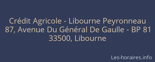 Crédit Agricole - Libourne Peyronneau