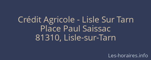 Crédit Agricole - Lisle Sur Tarn