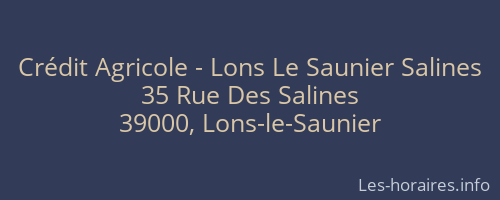Crédit Agricole - Lons Le Saunier Salines