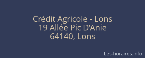 Crédit Agricole - Lons
