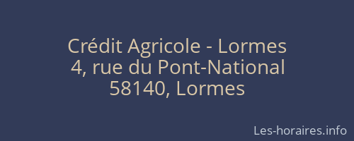 Crédit Agricole - Lormes