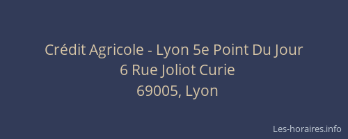 Crédit Agricole - Lyon 5e Point Du Jour