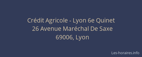 Crédit Agricole - Lyon 6e Quinet