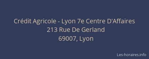 Crédit Agricole - Lyon 7e Centre D'Affaires