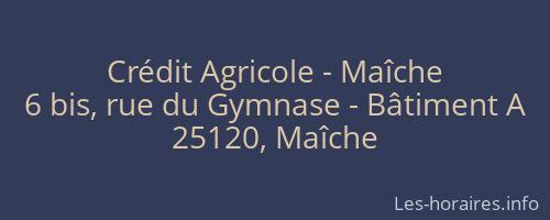 Crédit Agricole - Maîche