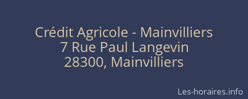 Crédit Agricole - Mainvilliers
