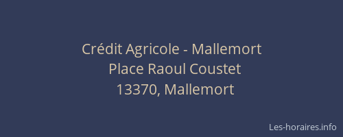 Crédit Agricole - Mallemort