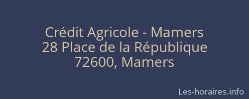 Crédit Agricole - Mamers