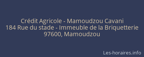 Crédit Agricole - Mamoudzou Cavani