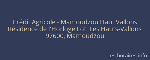 Crédit Agricole - Mamoudzou Haut Vallons