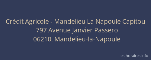 Crédit Agricole - Mandelieu La Napoule Capitou