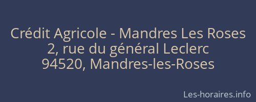 Crédit Agricole - Mandres Les Roses