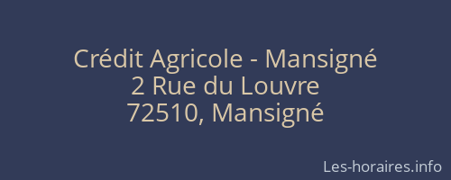 Crédit Agricole - Mansigné