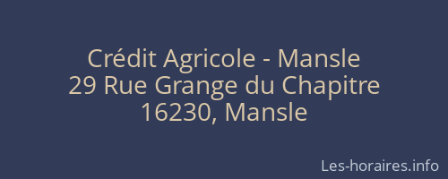 Crédit Agricole - Mansle