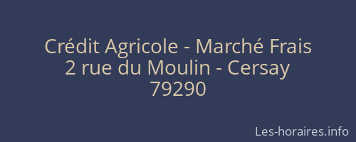 Crédit Agricole - Marché Frais