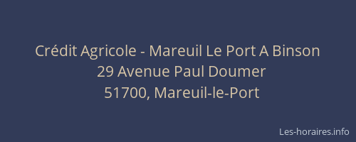 Crédit Agricole - Mareuil Le Port A Binson