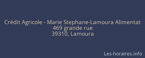 Crédit Agricole - Marie Stephane-Lamoura Alimentat