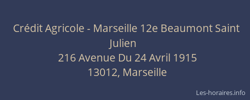 Crédit Agricole - Marseille 12e Beaumont Saint Julien