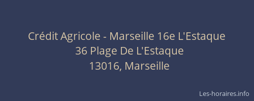 Crédit Agricole - Marseille 16e L'Estaque