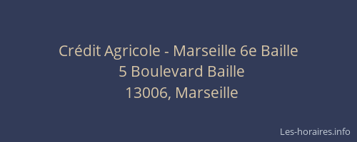 Crédit Agricole - Marseille 6e Baille