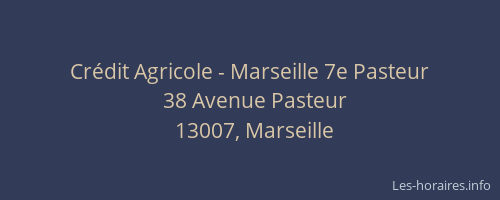 Crédit Agricole - Marseille 7e Pasteur